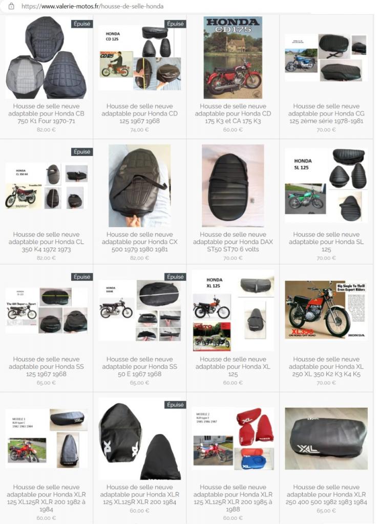 Housse de selle neuve Honda Suzuki Yamaha Kawasaki LesAnciennes.com