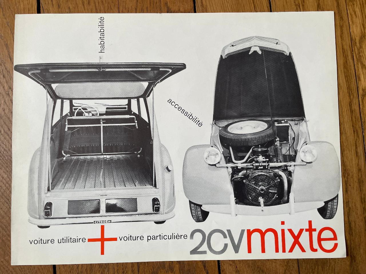 Citroën - 2cv mixte - feuillet publicitaire LesAnciennes.com