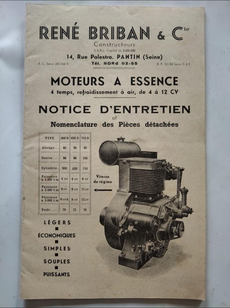 Notice entretien moteurs René Briban LesAnciennes.com