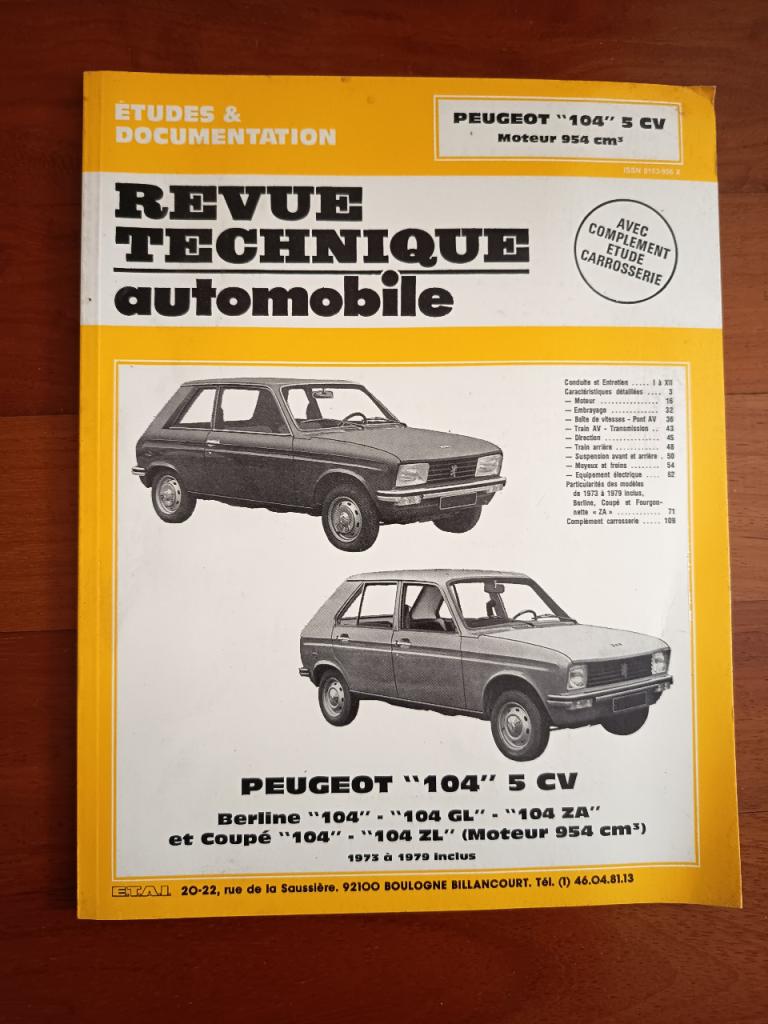 REVUE TECHNIQUE PEUGEOT 104 LesAnciennes.com
