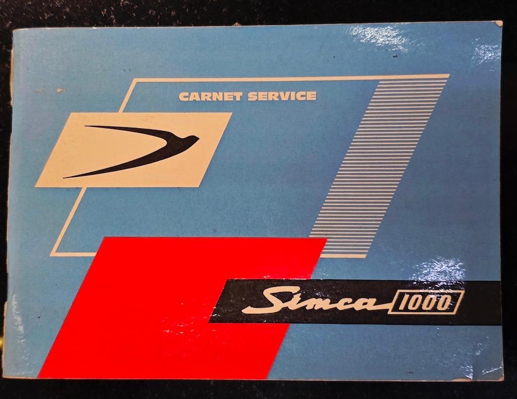Carnet d\'entretien Simca 1000 LesAnciennes.com