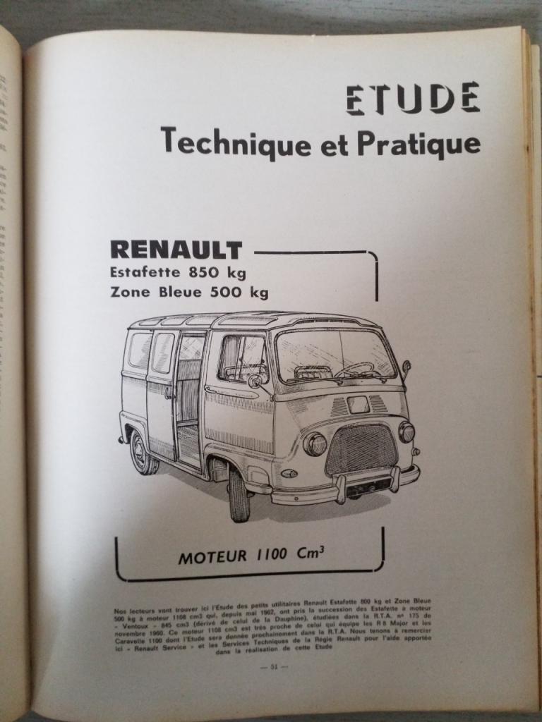 RTA RENAULT Estafette juin 1964 moteur 1100 LesAnciennes.com