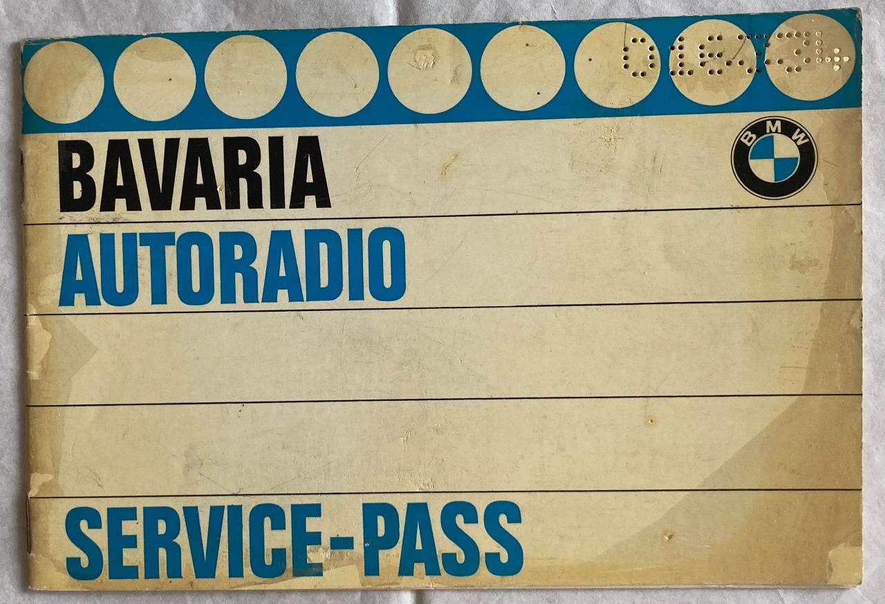 CARNET SERVICE-PASS AUTORADIO BAVARIA LesAnciennes.com
