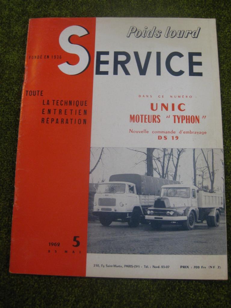 Unic moteur Typhon. Service N°5 de 1962 LesAnciennes.com