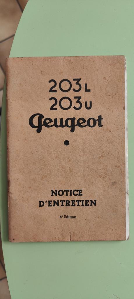 Notice Peugeot 203 L et U LesAnciennes.com