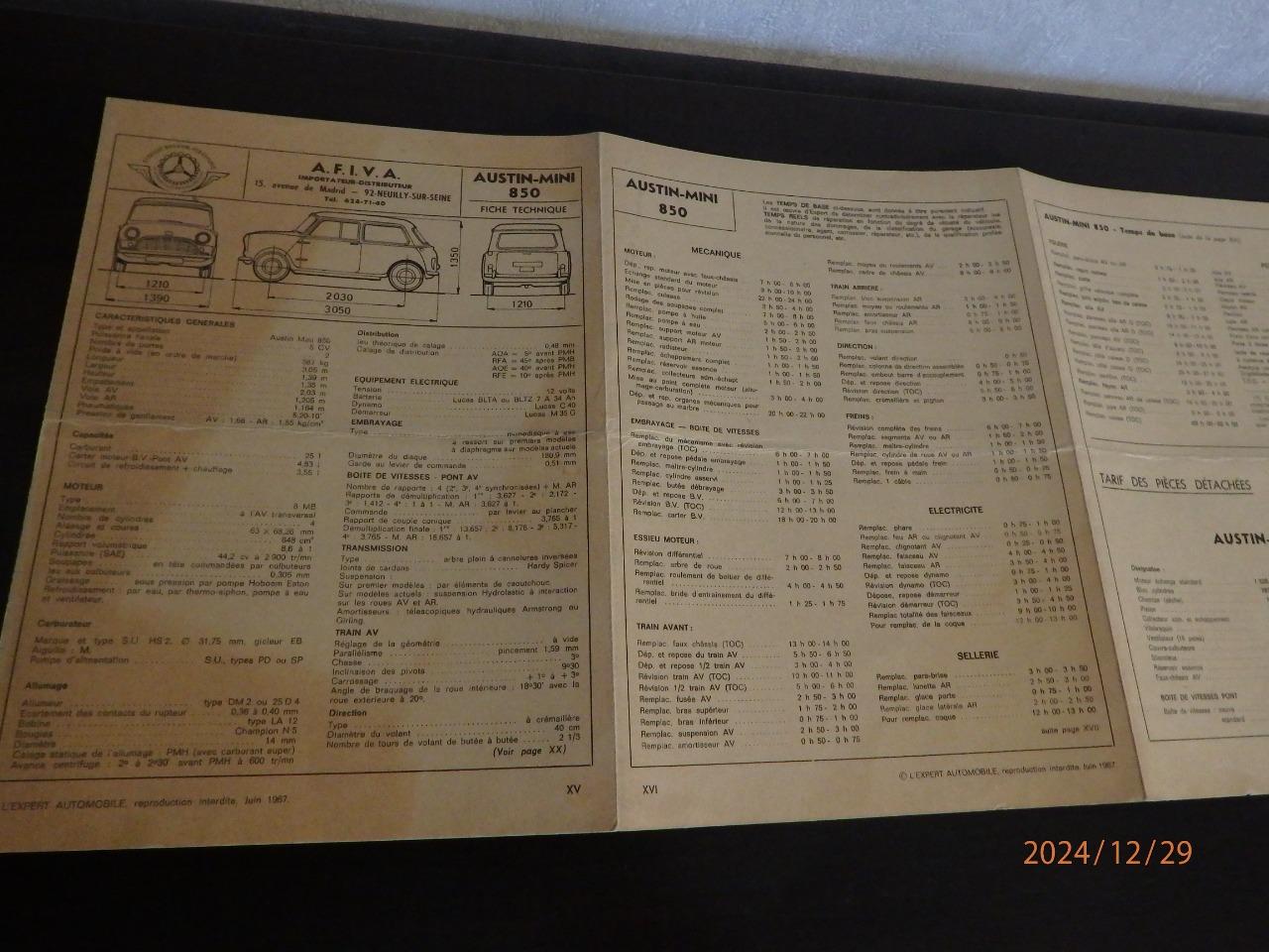 Documentation AUSTIN MINI 1967 et ROVER LesAnciennes.com