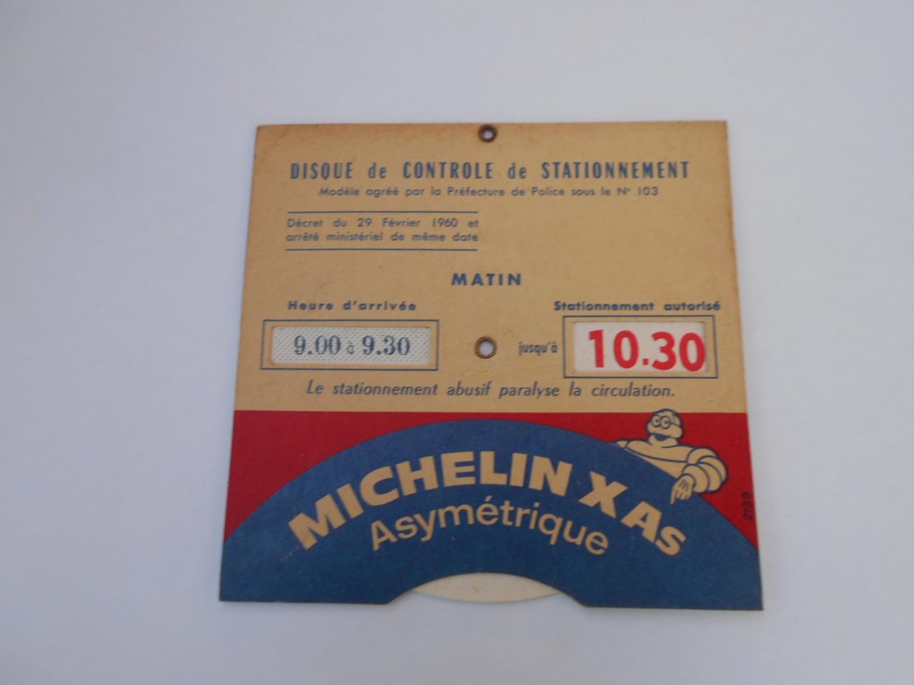 DISQUE de CONTROLE de STATIONNEMENT Michelin LesAnciennes.com