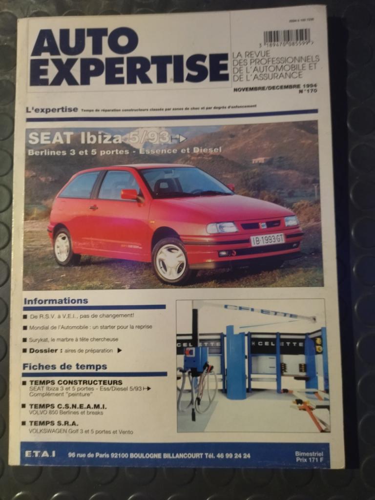 Auto expertise n°170 SEAT IBIZA 3/5 pts es/di LesAnciennes.com