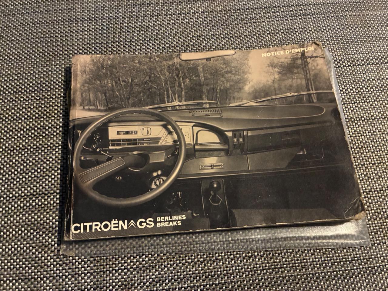 Notice mode d’emploi carnet CITROEN GS LesAnciennes.com