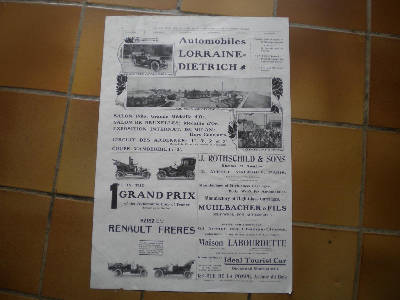 Automobiles Lorraine Dietrich document LesAnciennes.com