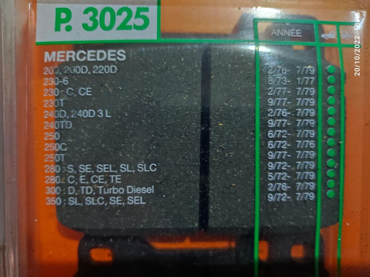 Plaquette de freins MERCEDES 230 LesAnciennes.com