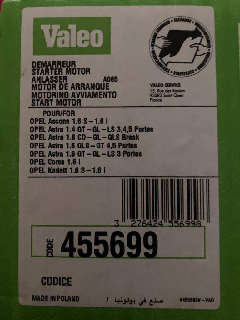 Demarreur OPEL Kadett LesAnciennes.com