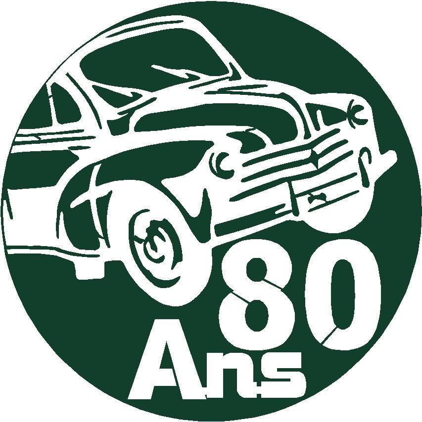 RENAULT 4CV 80 ANS Sticker ANNIVERSAIRE LesAnciennes.com