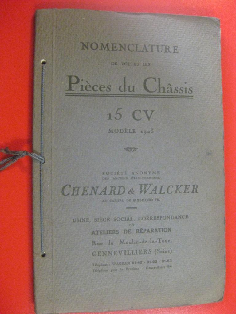 Chenard 15 cv 1923 Catalogue pièces LesAnciennes.com
