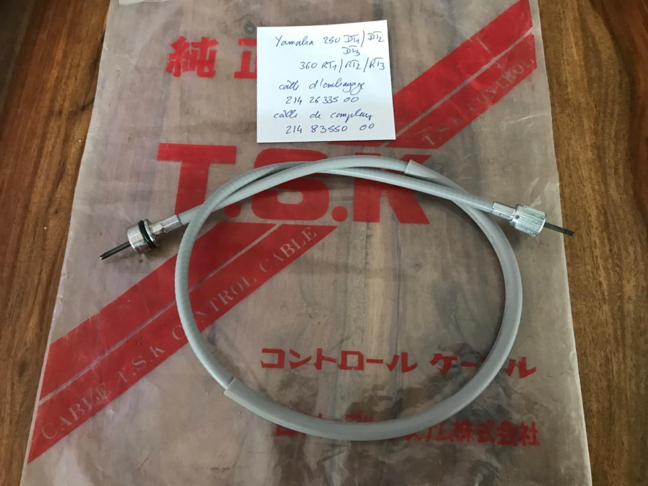 YAMAHA 360 RT2 / 250 DT1, câbles gris neufs LesAnciennes.com