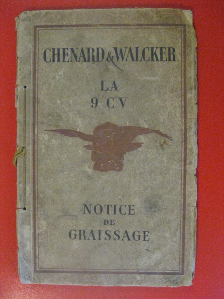 Notice d'entretien Chenard 9 cv modèle 1928 LesAnciennes.com