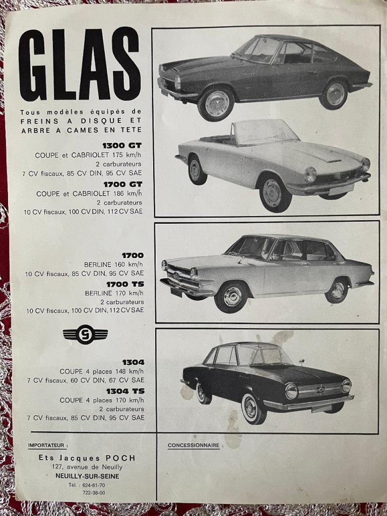 GLAS CATALOGUE 1300, 1700 ET 1304. LesAnciennes.com