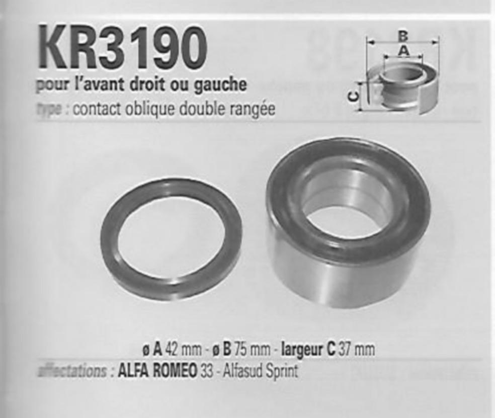 Roulements ALFA ROMEO 33, sud LesAnciennes.com