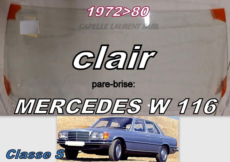 MERCEDES W116. W126. W123.CLASSE S PARE BRISE NEUF LesAnciennes.com