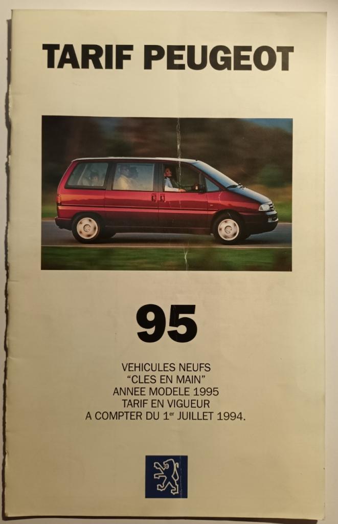 TARIF PEUGEOT 306 08/94 SUISSE