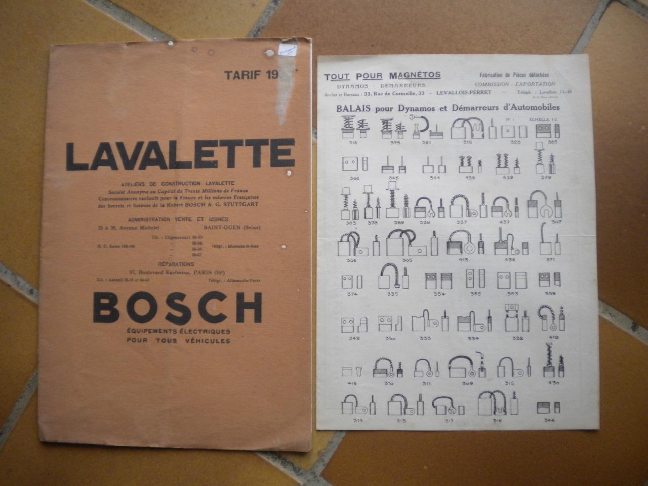 Tarifs 1933 , Lavalette Bosch automobiles LesAnciennes.com