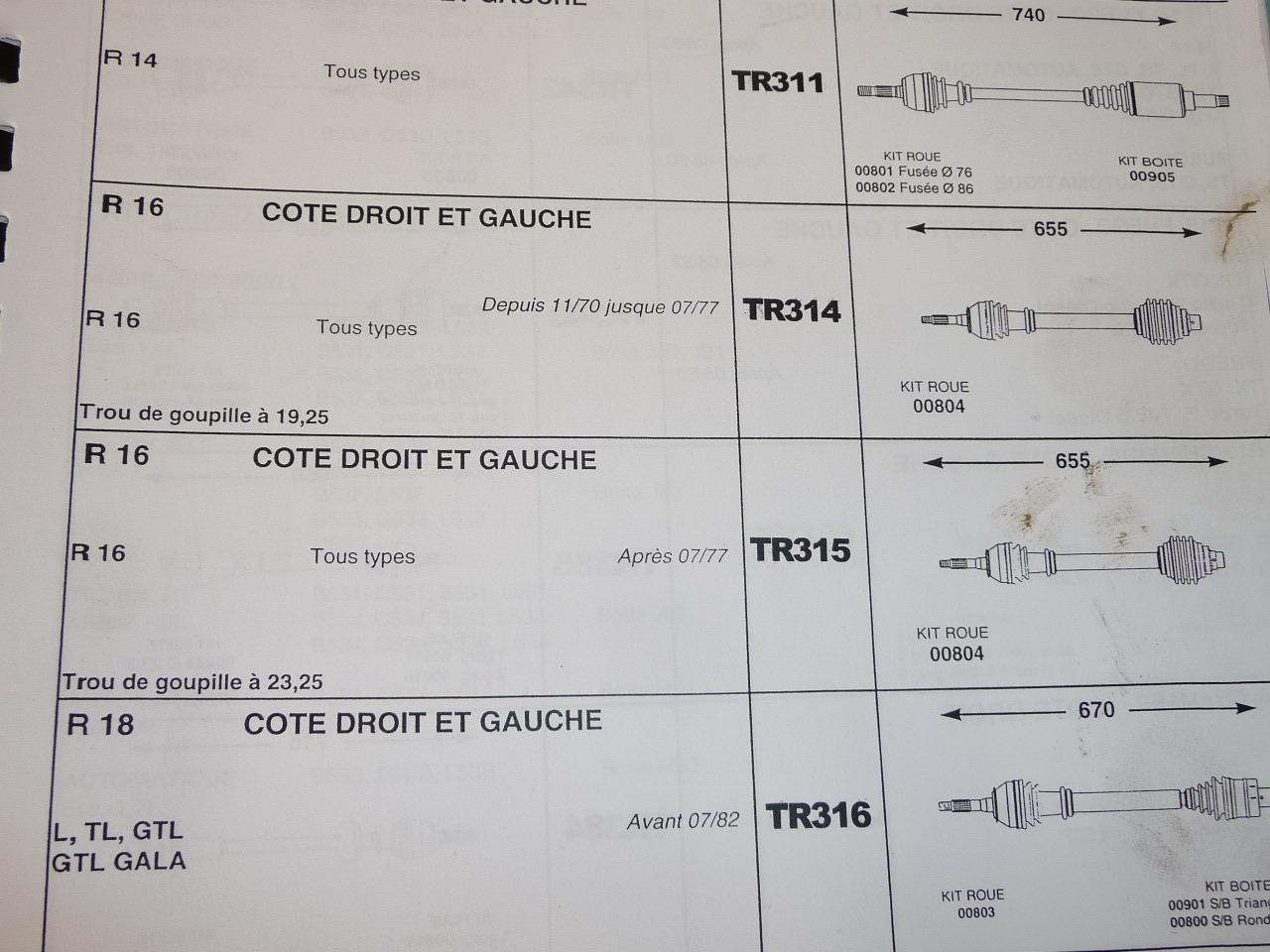 Pièces RENAULT 16 TRANSMISSIONS LesAnciennes.com