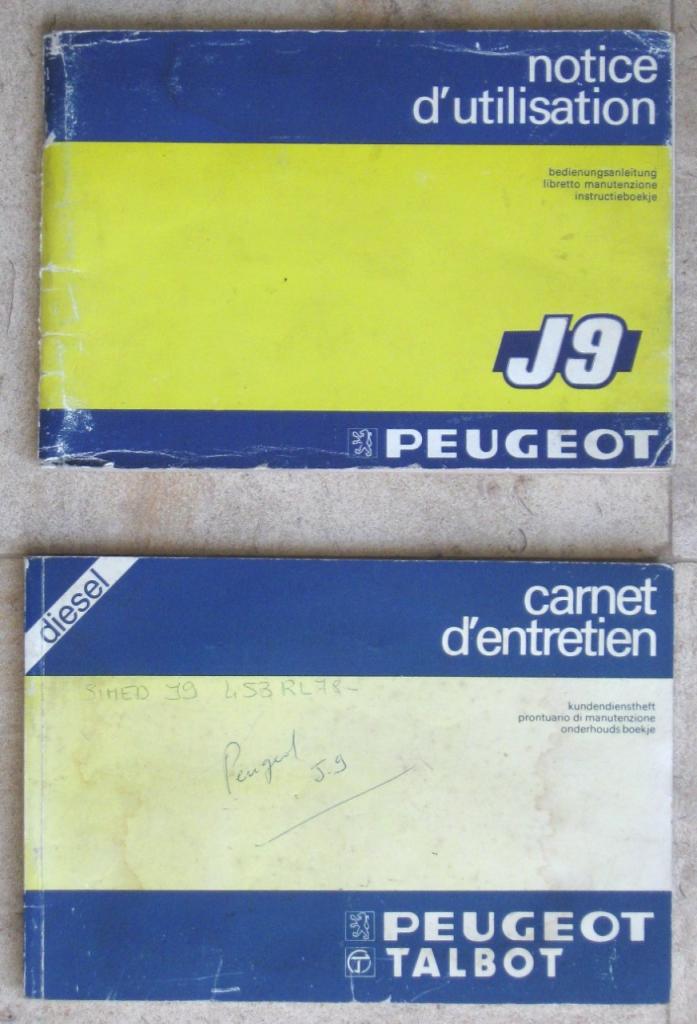 Notice et Carnet d'Entretien Peugeot J9 LesAnciennes.com