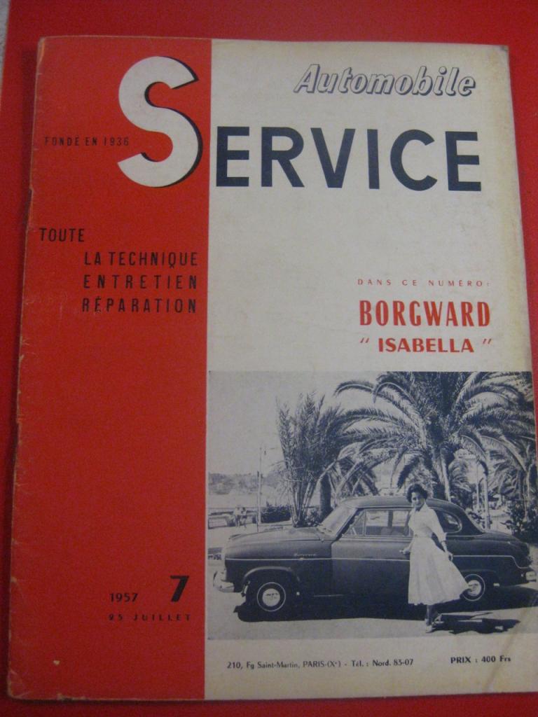RTA - Service de 1957: Borgward Isabella LesAnciennes.com