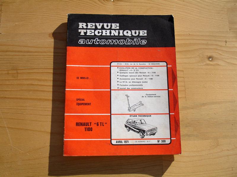 RTA revue technique Renault 6TL 1100 LesAnciennes.com