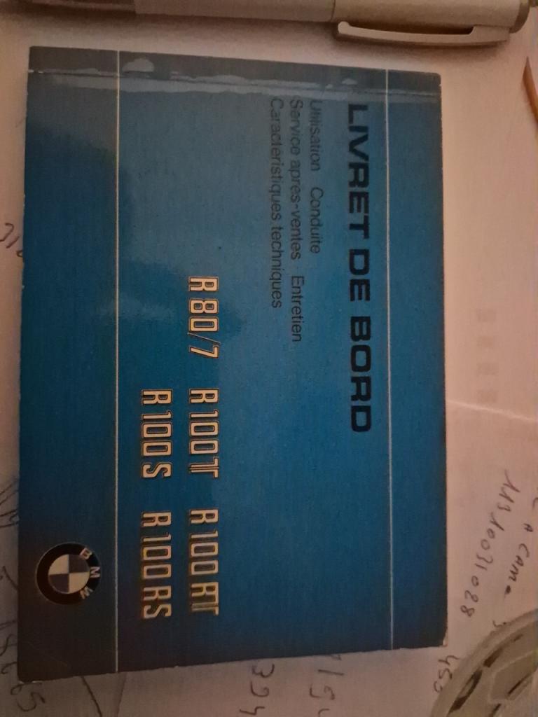 Livret de bord BMW R80 /7 LesAnciennes.com
