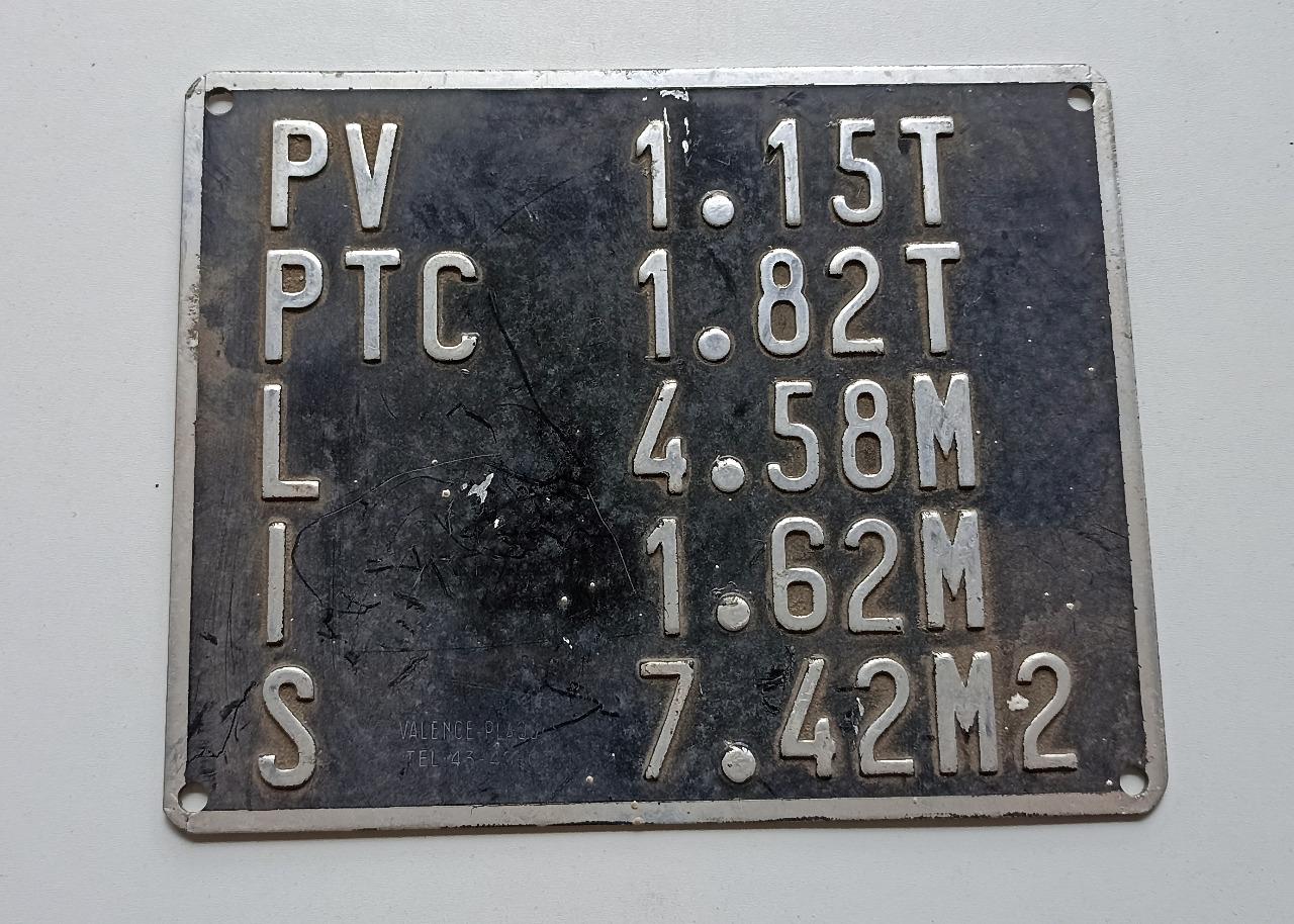 Plaque de tare Peugeot Peugeot 404 LesAnciennes.com