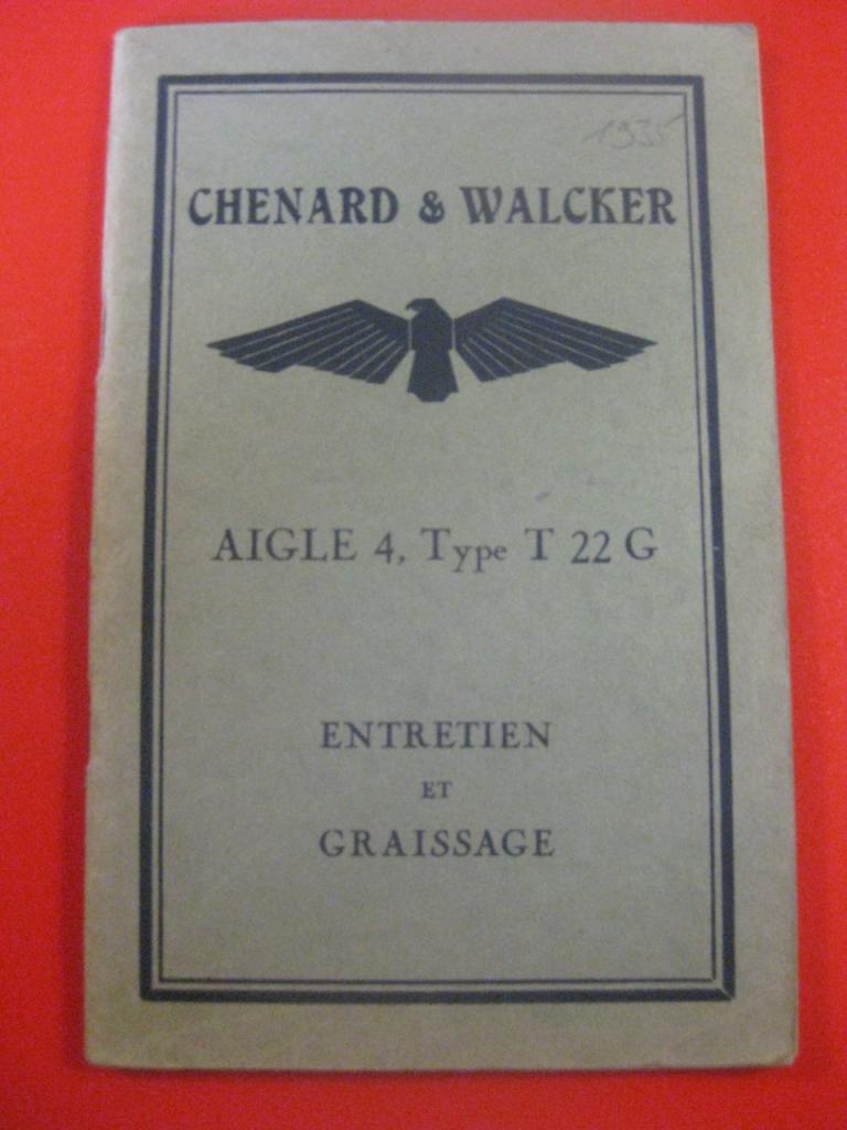 Chenard Aigle 4 type T22G, Notice d'entretien LesAnciennes.com