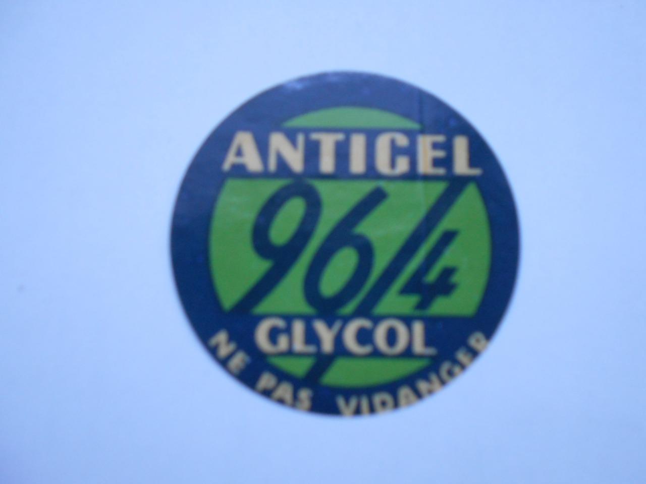 Etiquette Ronde Antigel GLYCOL LesAnciennes.com