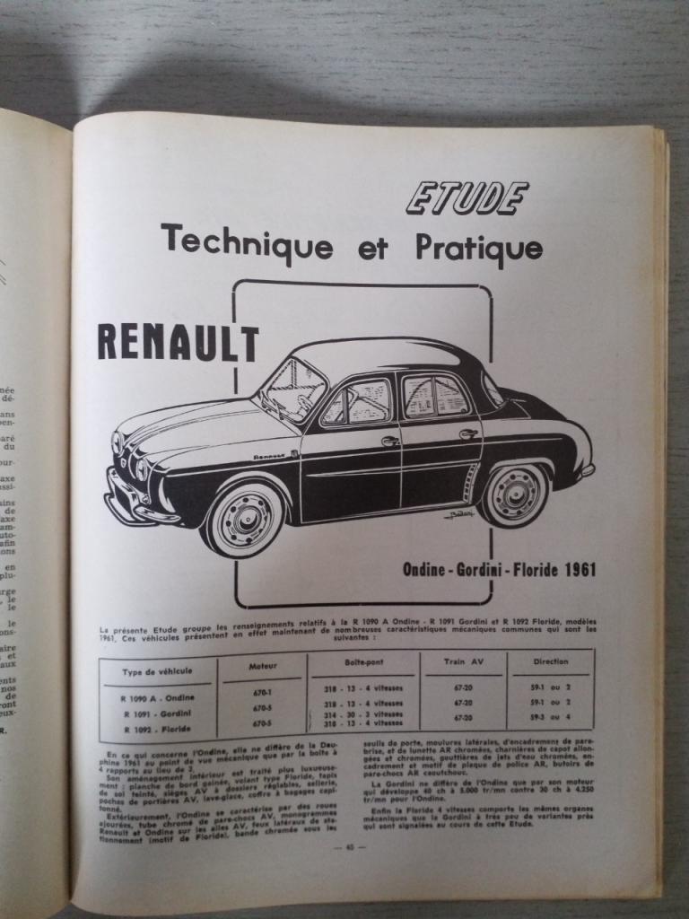 Revue technique RTA RENAULT Ondine Gordini LesAnciennes.com