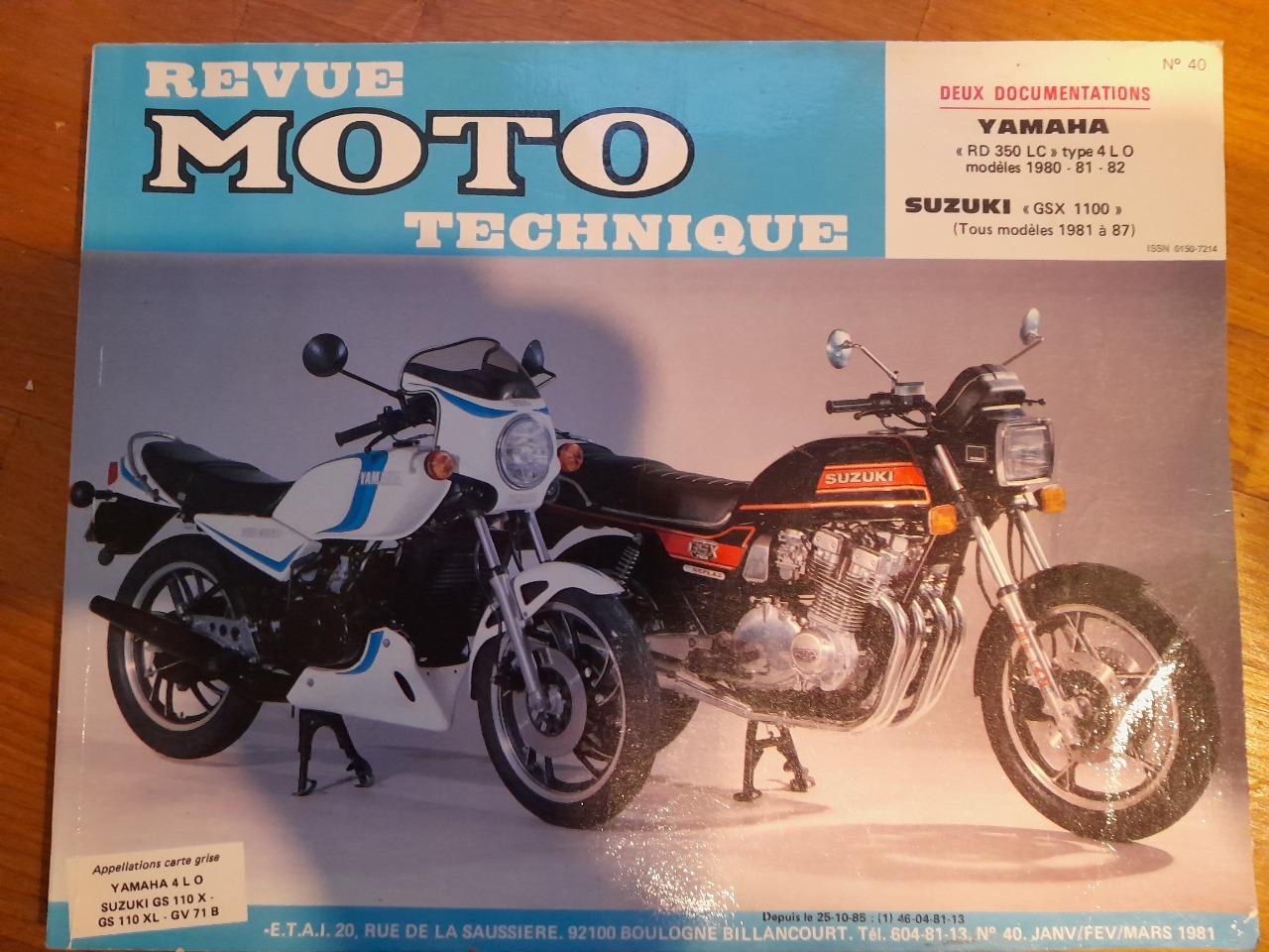 Yamaha RD 350 Suzuki GSX 1100 Revue Technique LesAnciennes.com