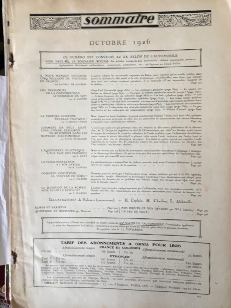 OMNIA N°77 d'octobre 1926. Salon de l'auto LesAnciennes.com