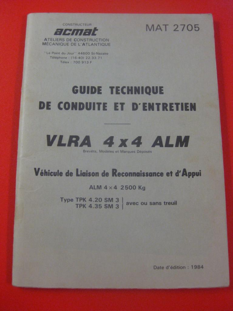 Notice entretien VLRA 4x4 ALM 1984 LesAnciennes.com