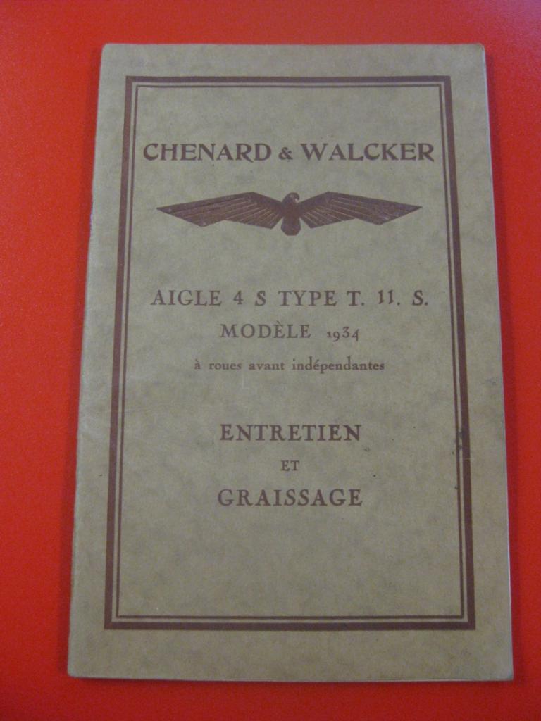 Notice entretien Chenard Aigle 4 S 1934 LesAnciennes.com