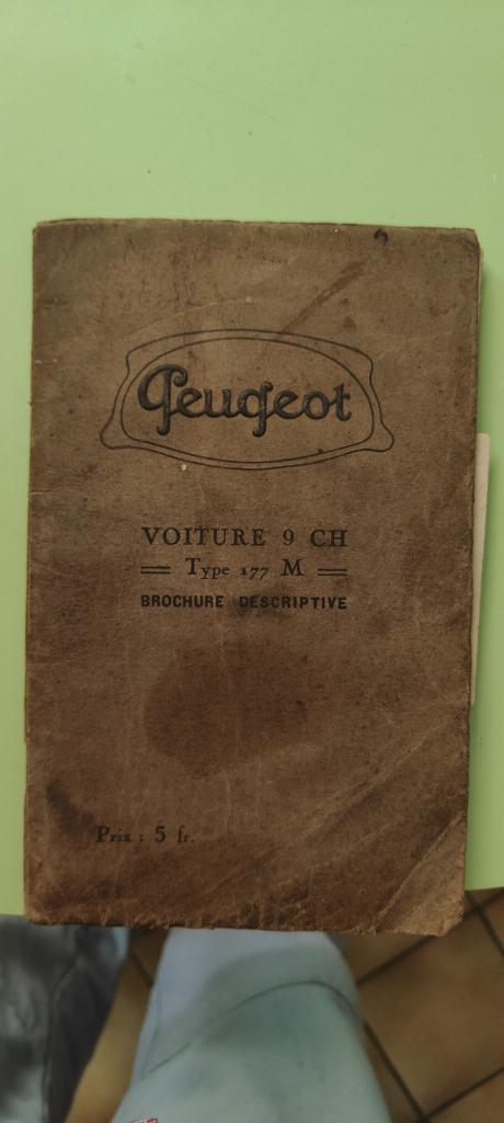 Brochure descriptive Peugeot 177 M LesAnciennes.com