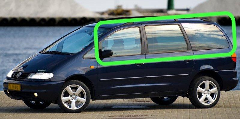 Lot de 6 vitrages pour VOLKSWAGEN SHARAN Mk1 LesAnciennes.com