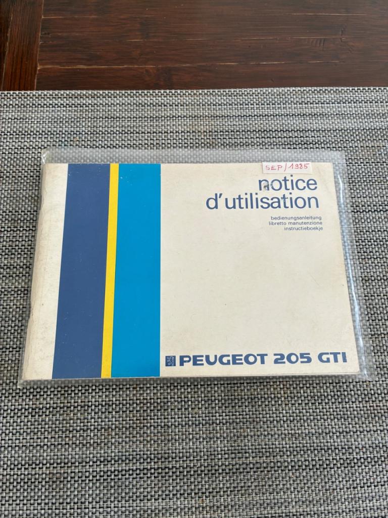 Notice mode d’emploi PEUGEOT 205 gti LesAnciennes.com