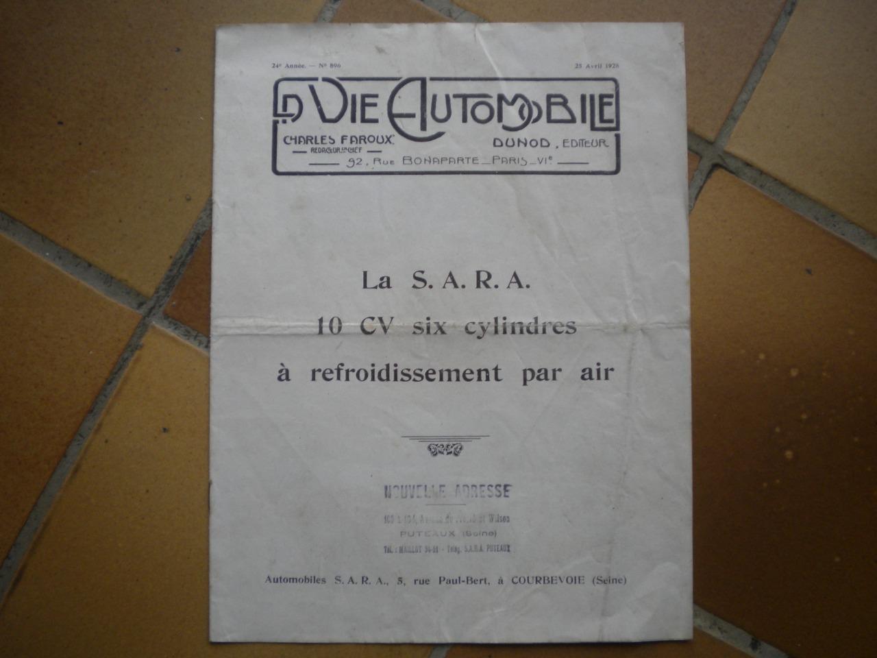 LA S.A.R.A - 10 CV - 6 Cylindres voiture LesAnciennes.com