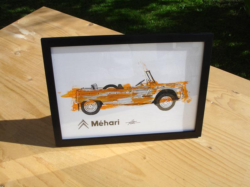 Citroën Méhari croquis encre acrylique dessin LesAnciennes.com