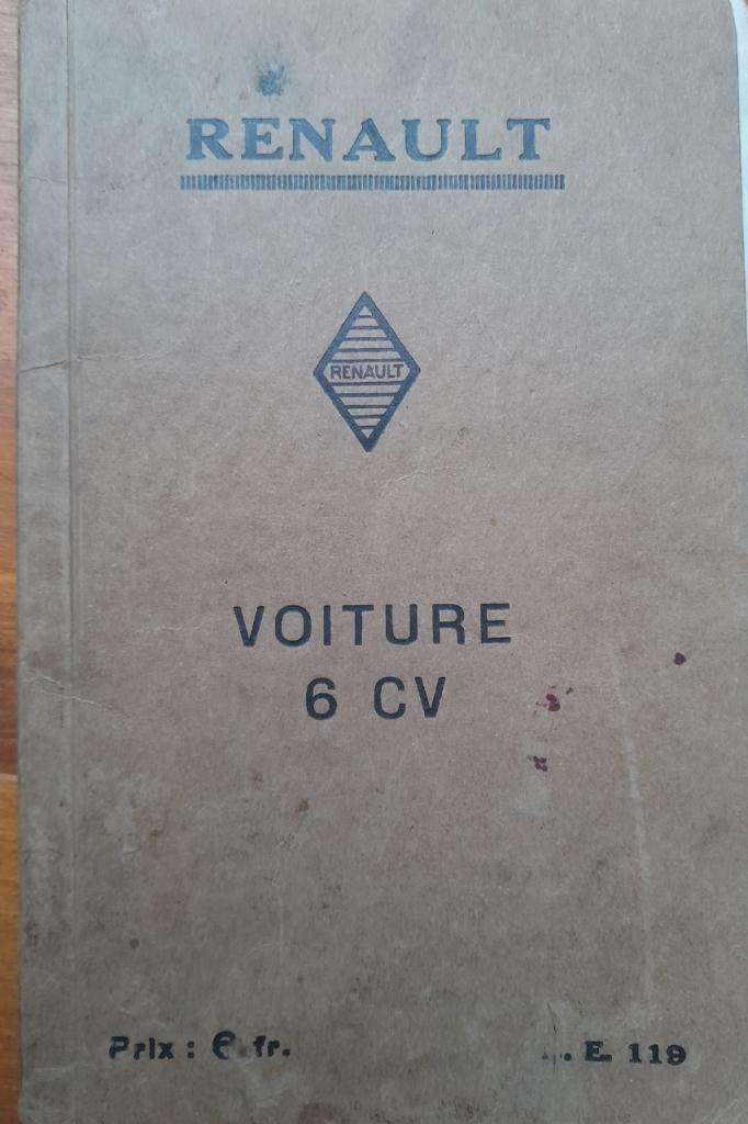 Renault 6cv Notice d'utilisation & entretien LesAnciennes.com