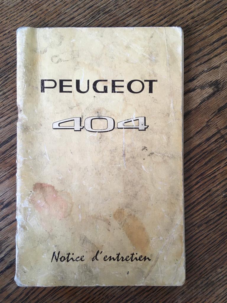 Notice d'Entretien PEUGEOT 404 LesAnciennes.com