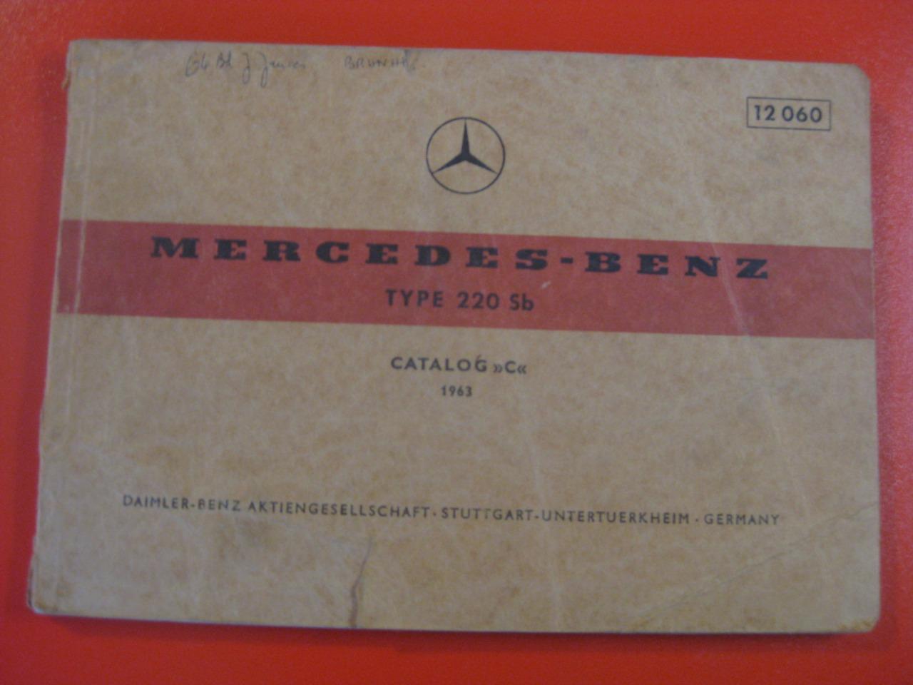 Mercédès 220 sb. Cat. Pièces détachées 1963 LesAnciennes.com