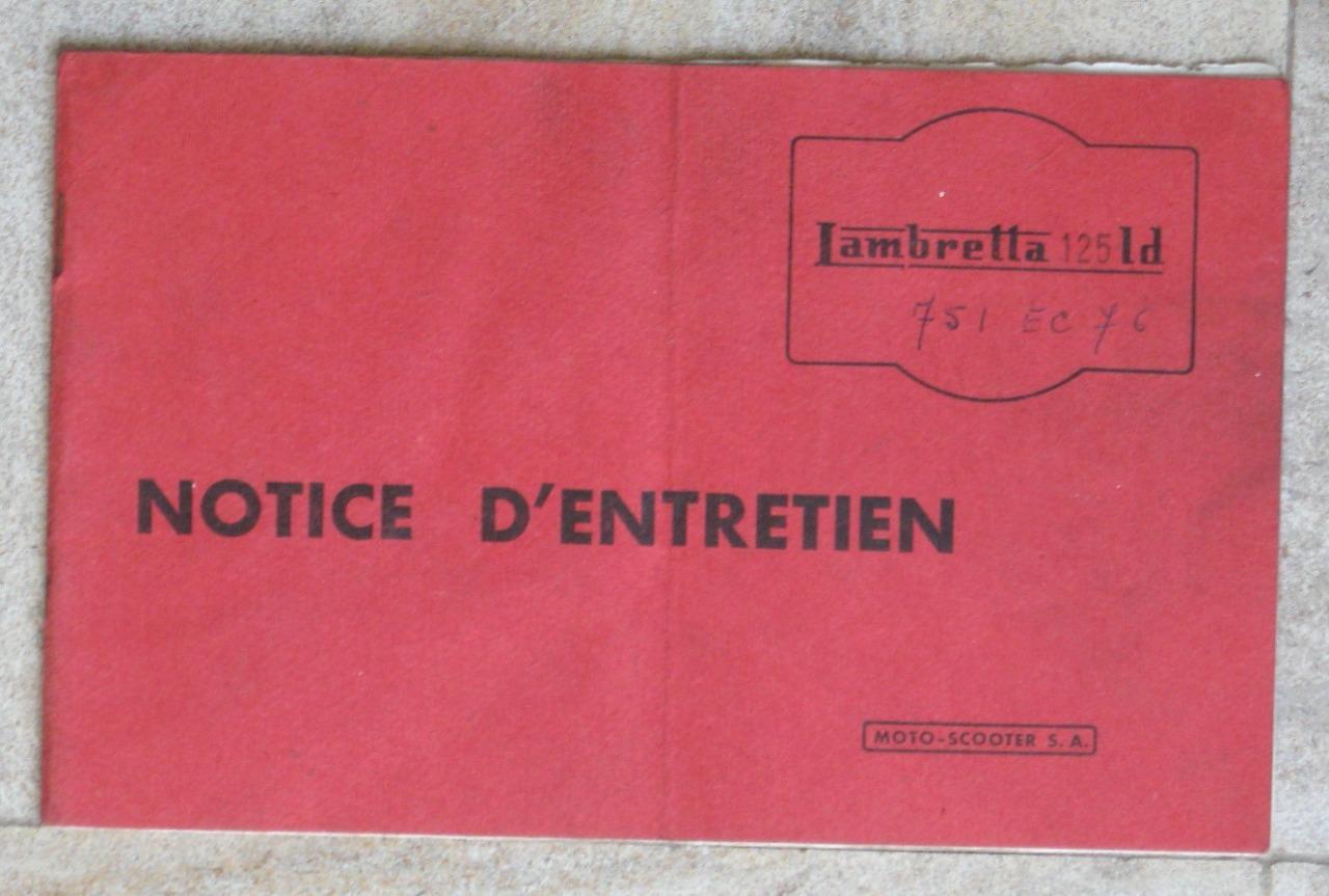 Notice d'Entretien Scooter Lambretta 125 LD LesAnciennes.com