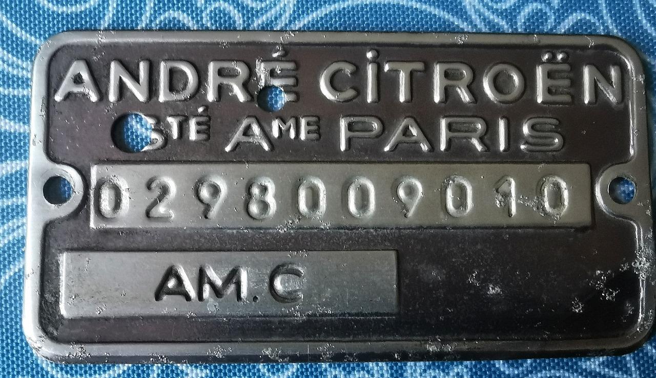 Rare Plaque moteur CITROEN Ami 6 LesAnciennes.com