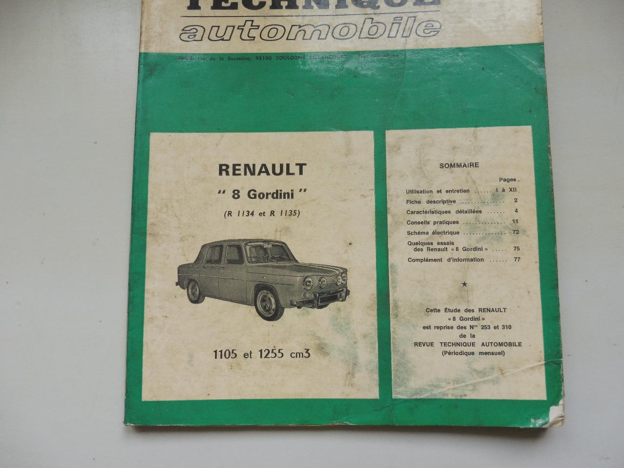 Revue technique R8 Gordini LesAnciennes.com