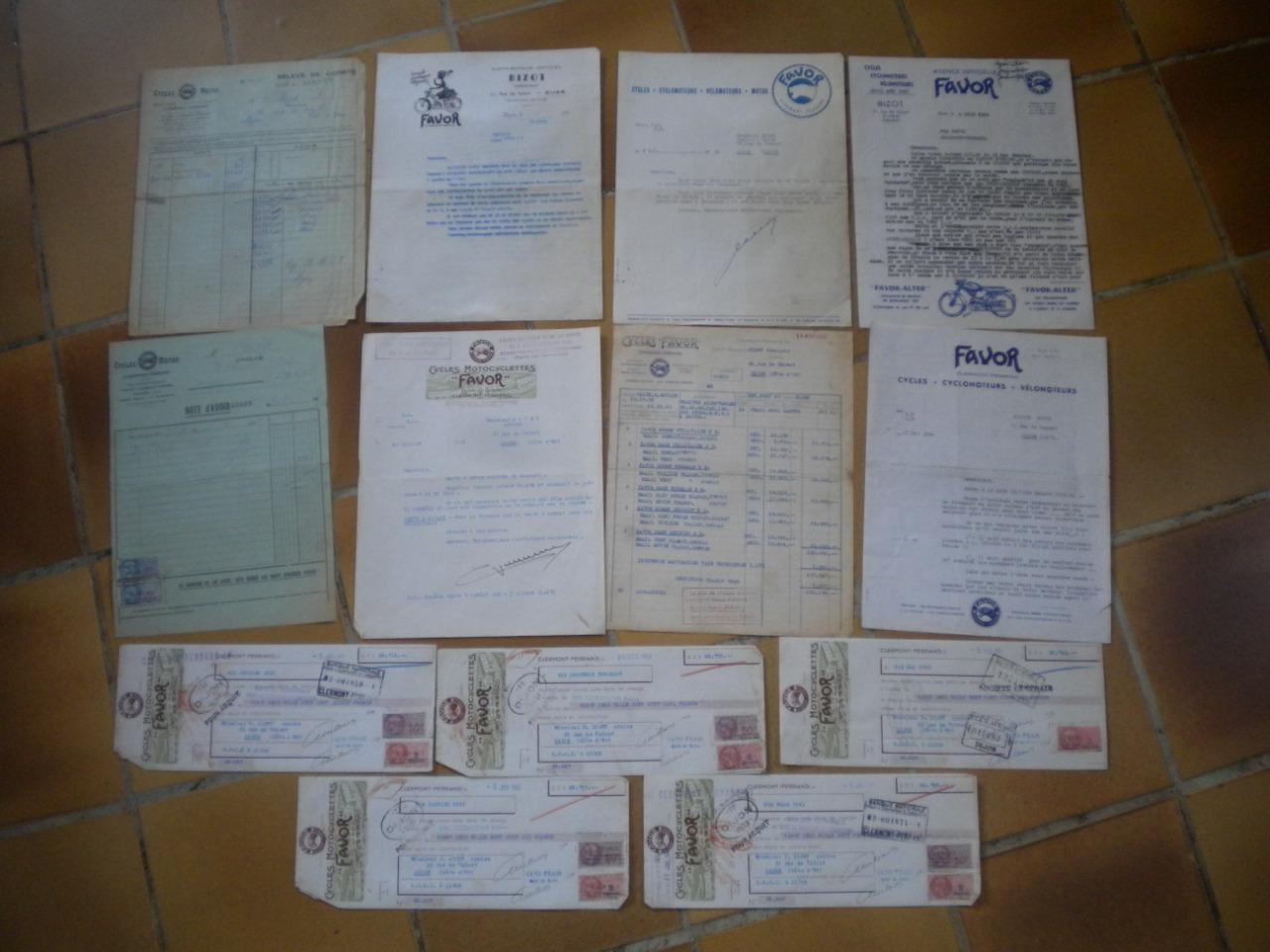 FAVOR CYCLES MOTOS lot 13 documents LesAnciennes.com